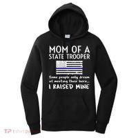 Proud State Trooper Mom Mother Thin Blue Line American Flag Cool Gift Women's Hoodie thumb 0
