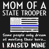 Proud State Trooper Mom Mother Thin Blue Line American Flag Cool Gift Women's Hoodie thumb 2