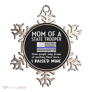 Proud State Trooper Mom Mother Thin Blue Line American Flag Cool Gift Ornament