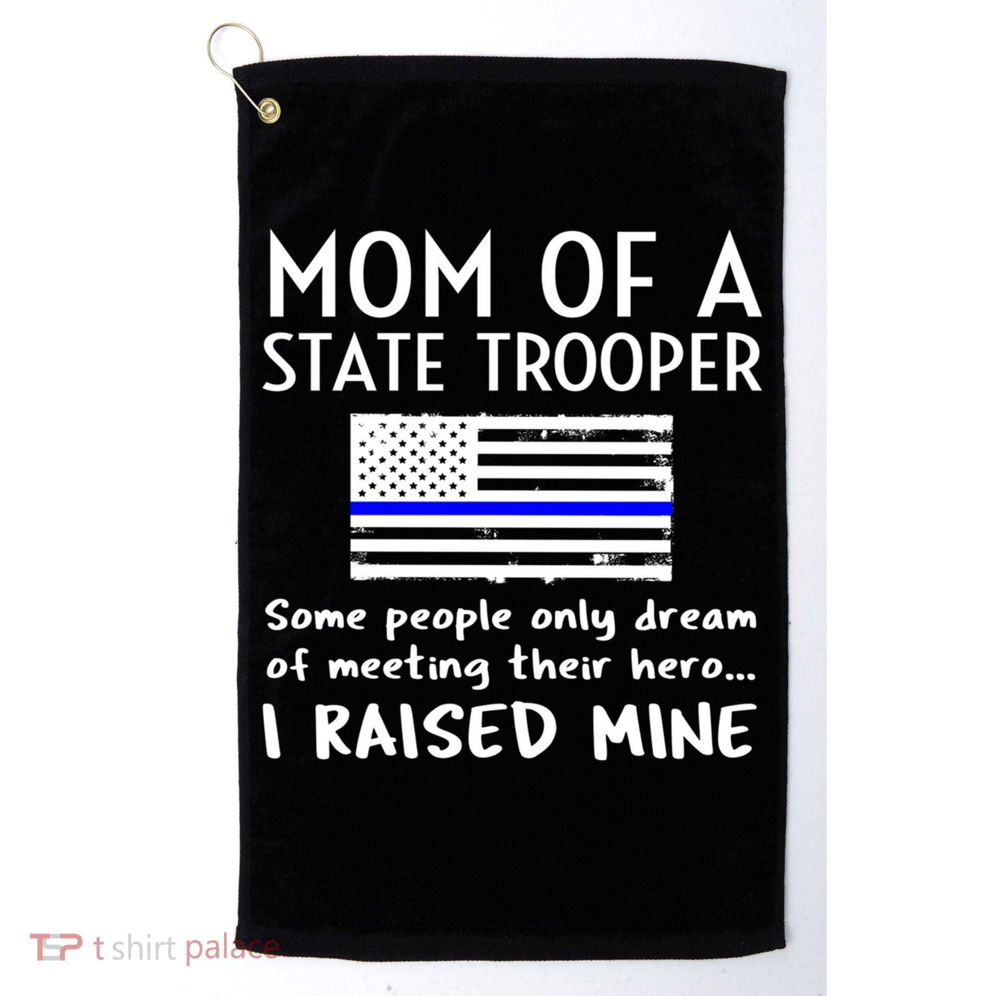 Proud State Trooper Mom Mother Thin Blue Line American Flag Cool Gift Golf Towel