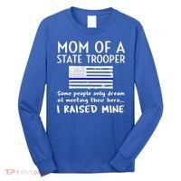 Proud State Trooper Mom Mother Thin Blue Line American Flag Cool Gift Long Sleeve Shirt thumb 0