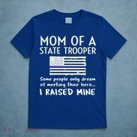 Proud State Trooper Mom Mother Thin Blue Line American Flag Cool Gift T-Shirt thumb 5