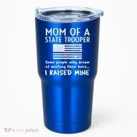 Proud State Trooper Mom Mother Thin Blue Line American Flag Cool Gift Tumbler thumb 0