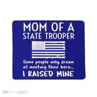 Proud State Trooper Mom Mother Thin Blue Line American Flag Cool Gift Mousepad thumb 0