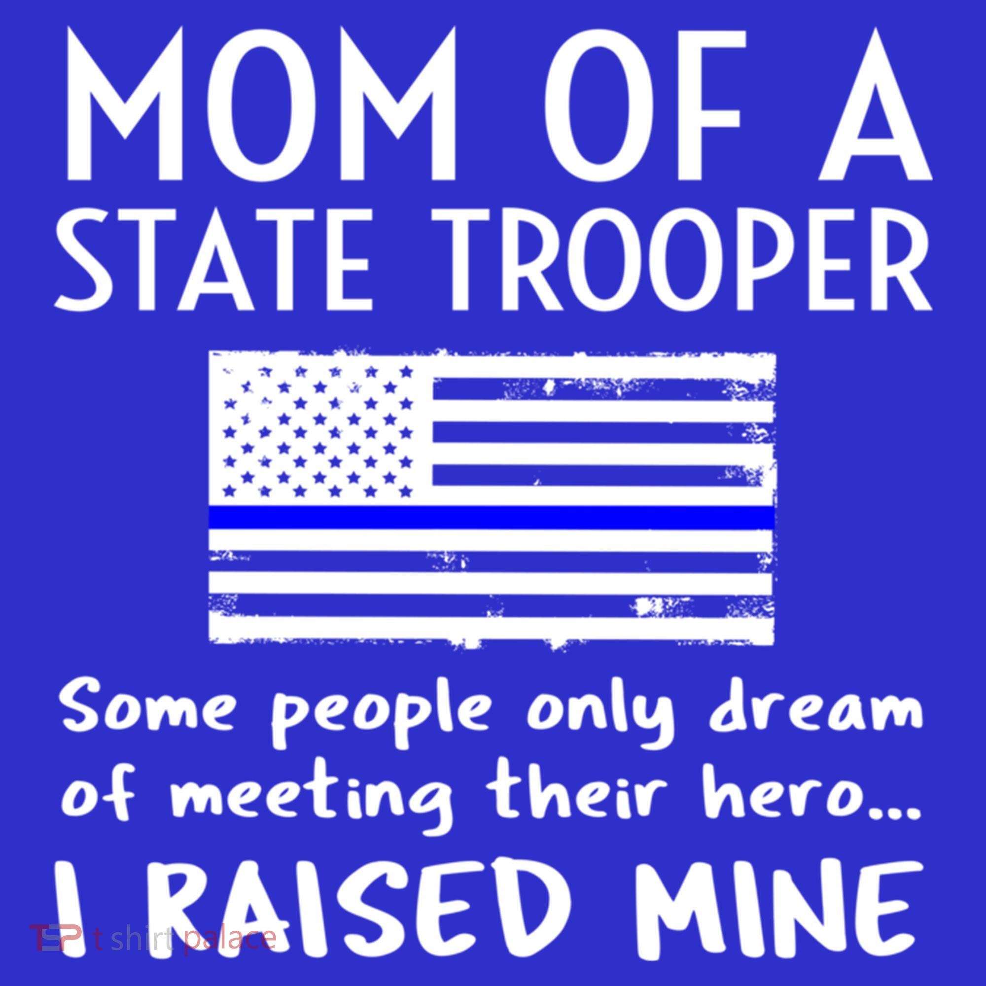 Proud State Trooper Mom Mother Thin Blue Line American Flag Cool Gift Women's Tank Top