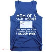 Proud State Trooper Mom Mother Thin Blue Line American Flag Cool Gift Tank Top thumb 0