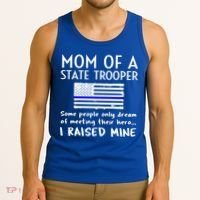 Proud State Trooper Mom Mother Thin Blue Line American Flag Cool Gift Tank Top thumb 3