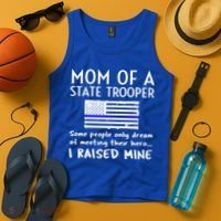 Proud State Trooper Mom Mother Thin Blue Line American Flag Cool Gift Tank Top thumb 4