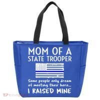 Proud State Trooper Mom Mother Thin Blue Line American Flag Cool Gift Tote Bag thumb 0