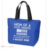 Proud State Trooper Mom Mother Thin Blue Line American Flag Cool Gift Tote Bag thumb 3