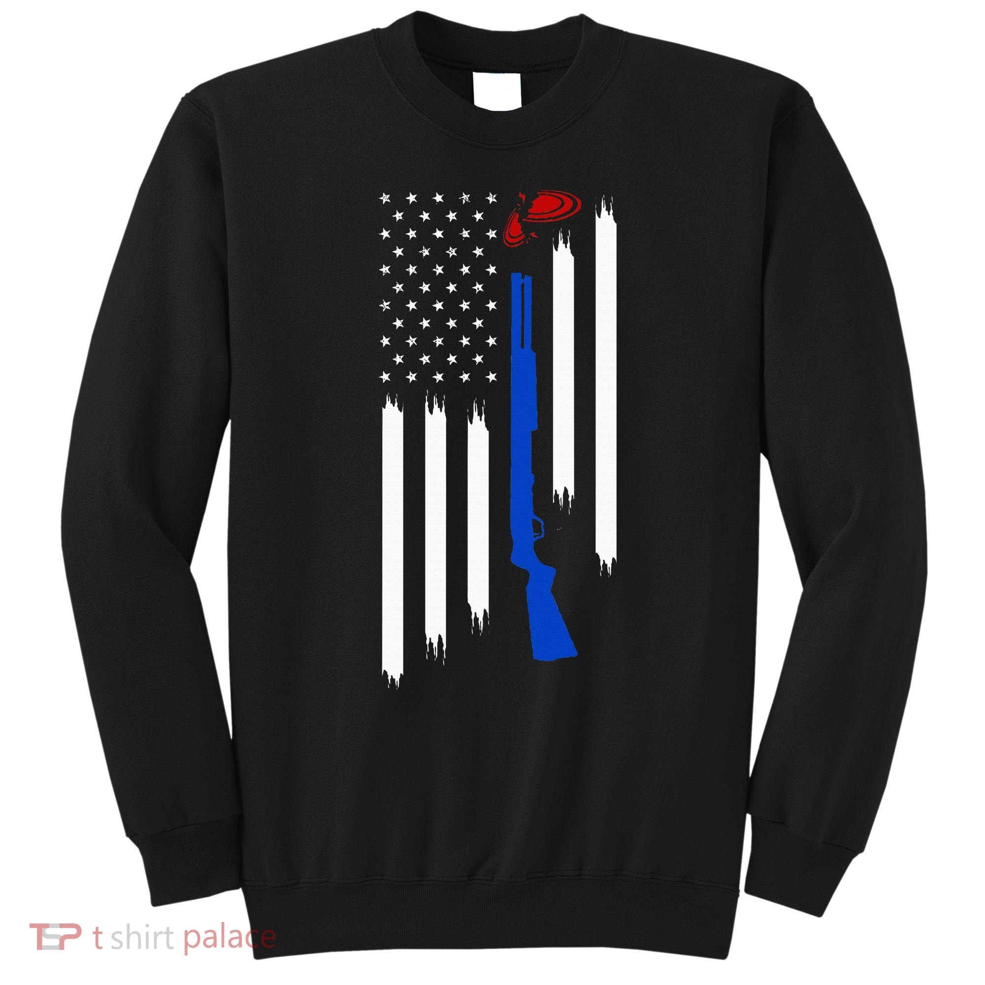 Patriotic Skeet Trap Clay Pigeon Shotgun Shooting Sweatshirt