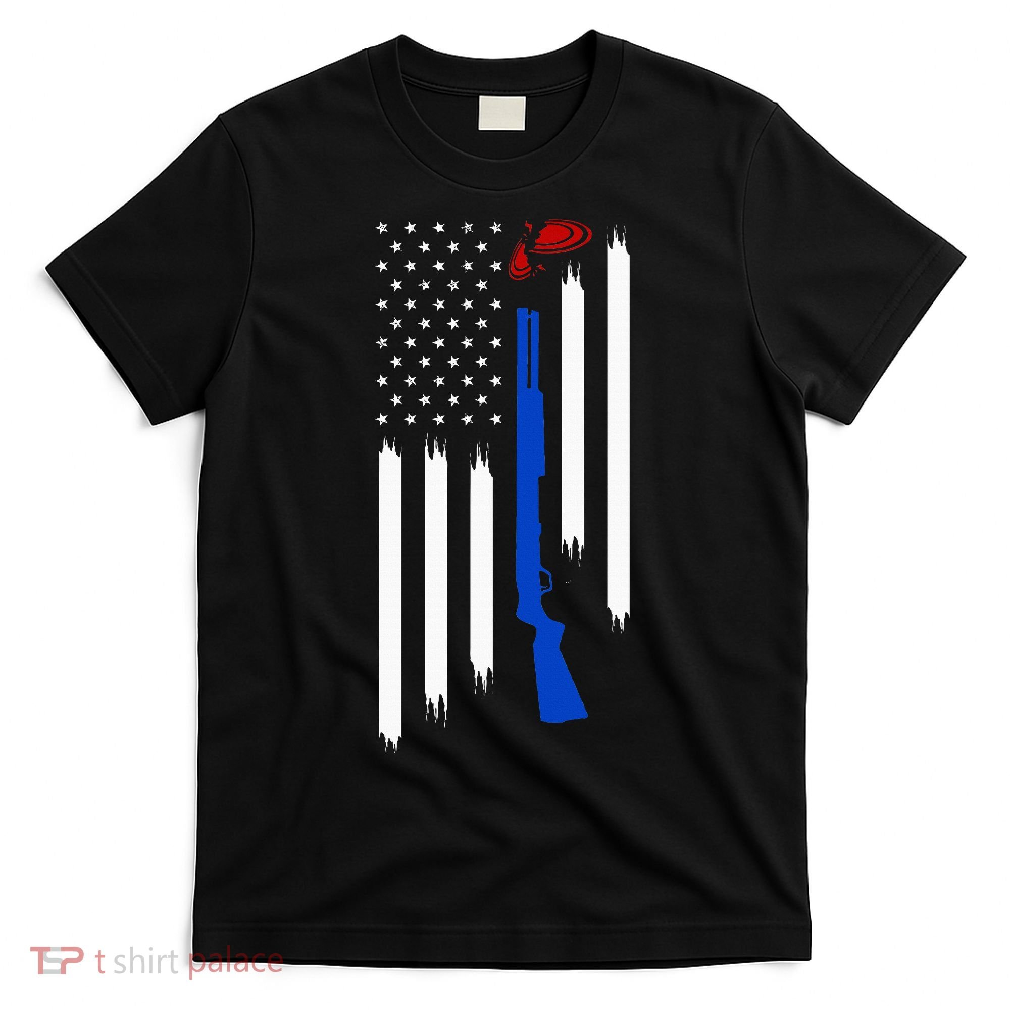 Patriotic Skeet Trap Clay Pigeon Shotgun Shooting T-Shirt