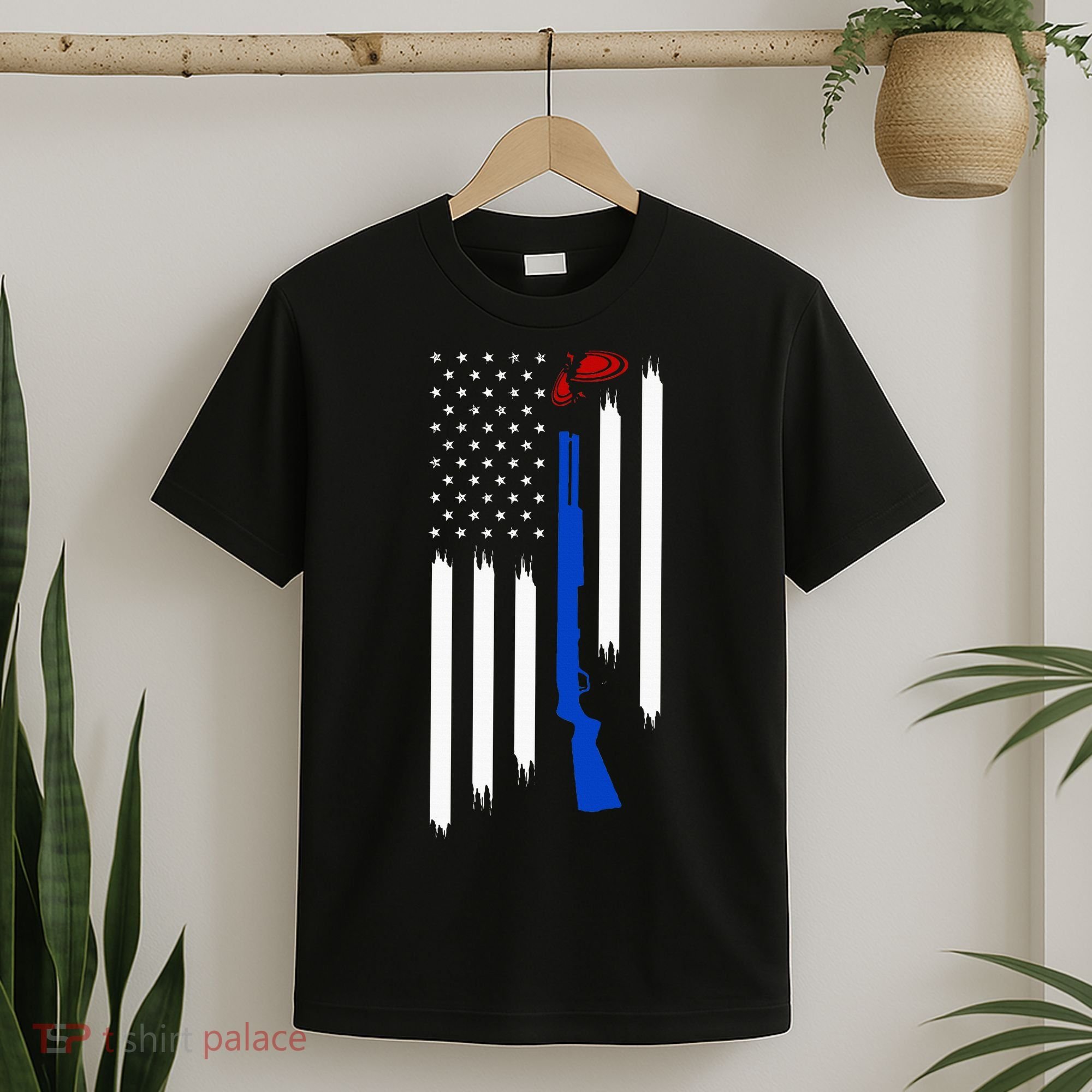 Patriotic Skeet Trap Clay Pigeon Shotgun Shooting T-Shirt