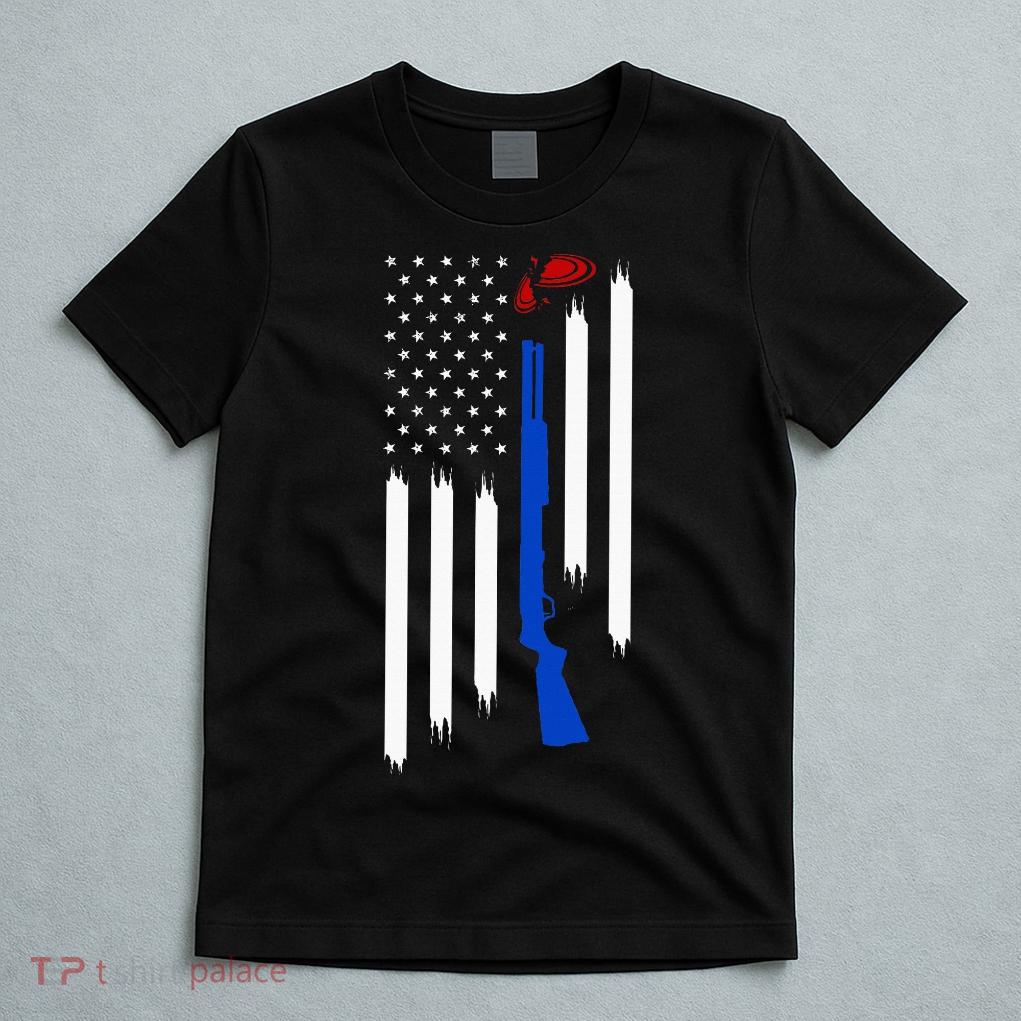 Patriotic Skeet Trap Clay Pigeon Shotgun Shooting T-Shirt