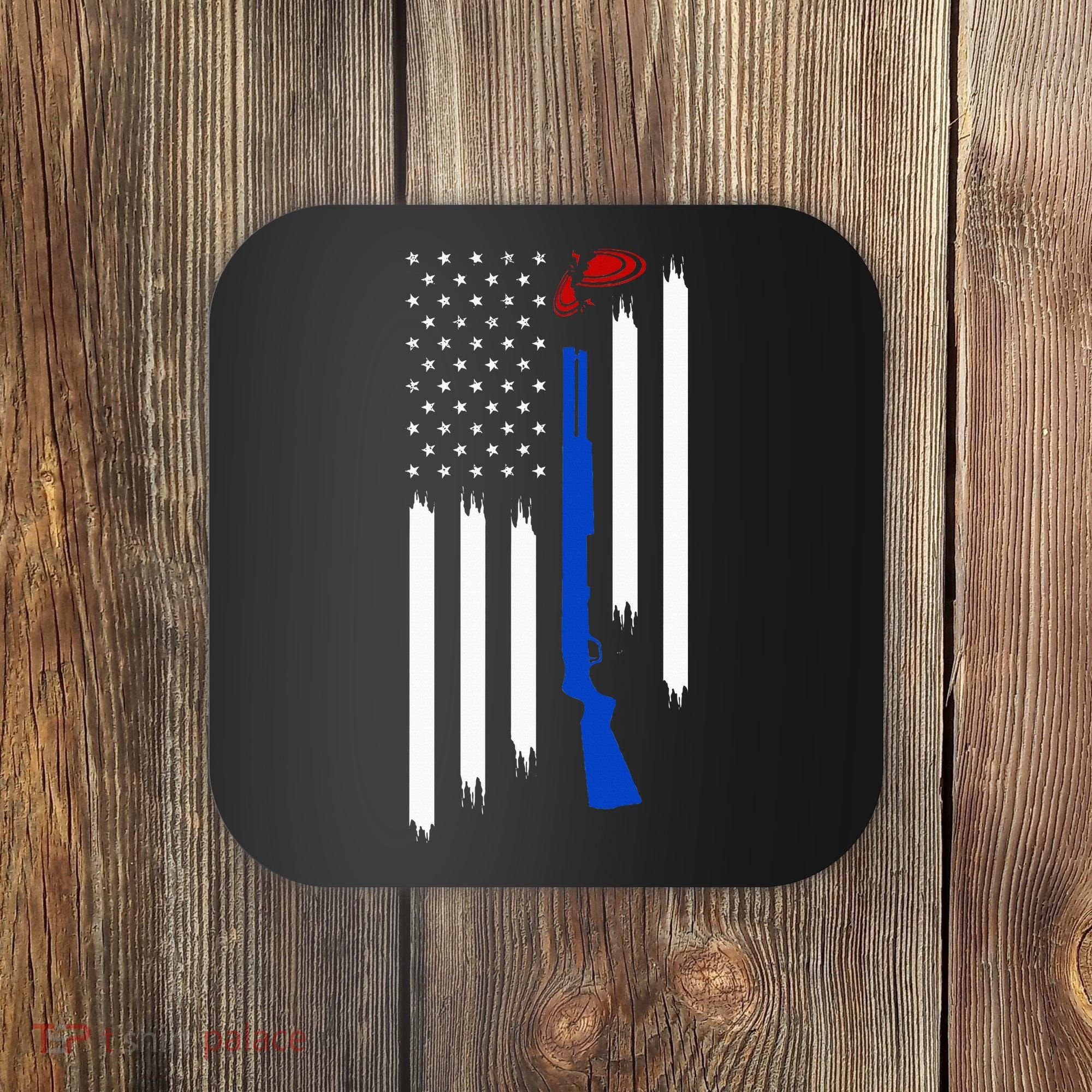 Patriotic Skeet Trap Clay Pigeon Shotgun Shooting Coaster