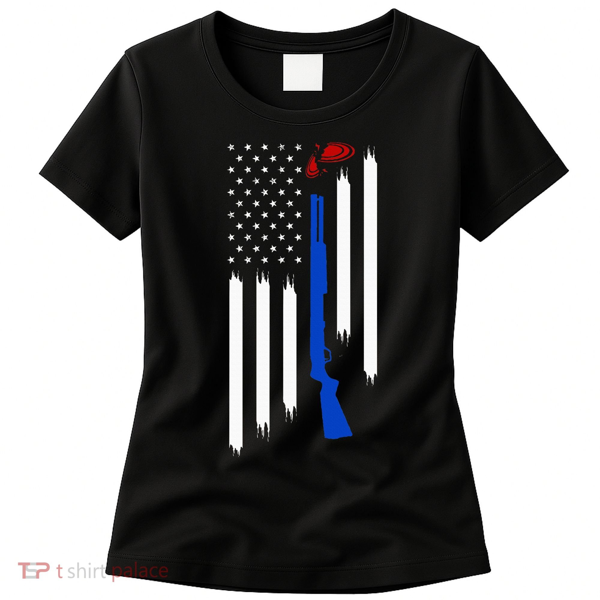Patriotic Skeet Trap Clay Pigeon Shotgun Shooting Women's T-Shirt