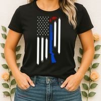 Patriotic Skeet Trap Clay Pigeon Shotgun Shooting Women's T-Shirt thumb 2