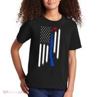 Patriotic Skeet Trap Clay Pigeon Shotgun Shooting Kids T-Shirt thumb 2