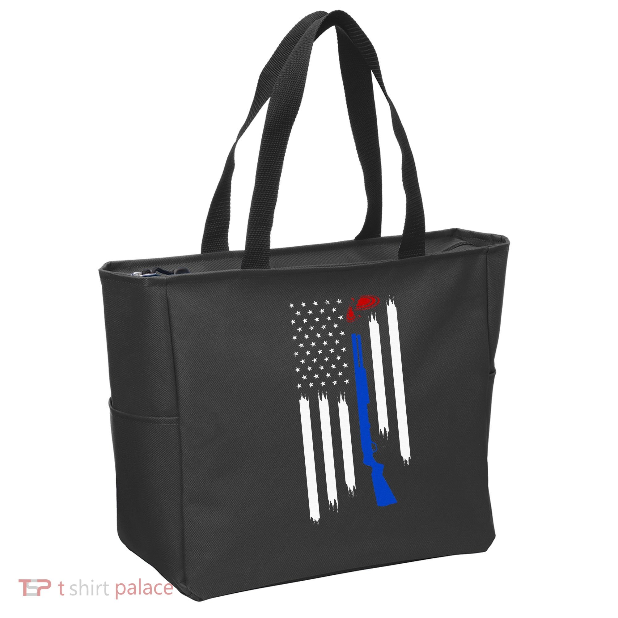 Patriotic Skeet Trap Clay Pigeon Shotgun Shooting Tote Bag