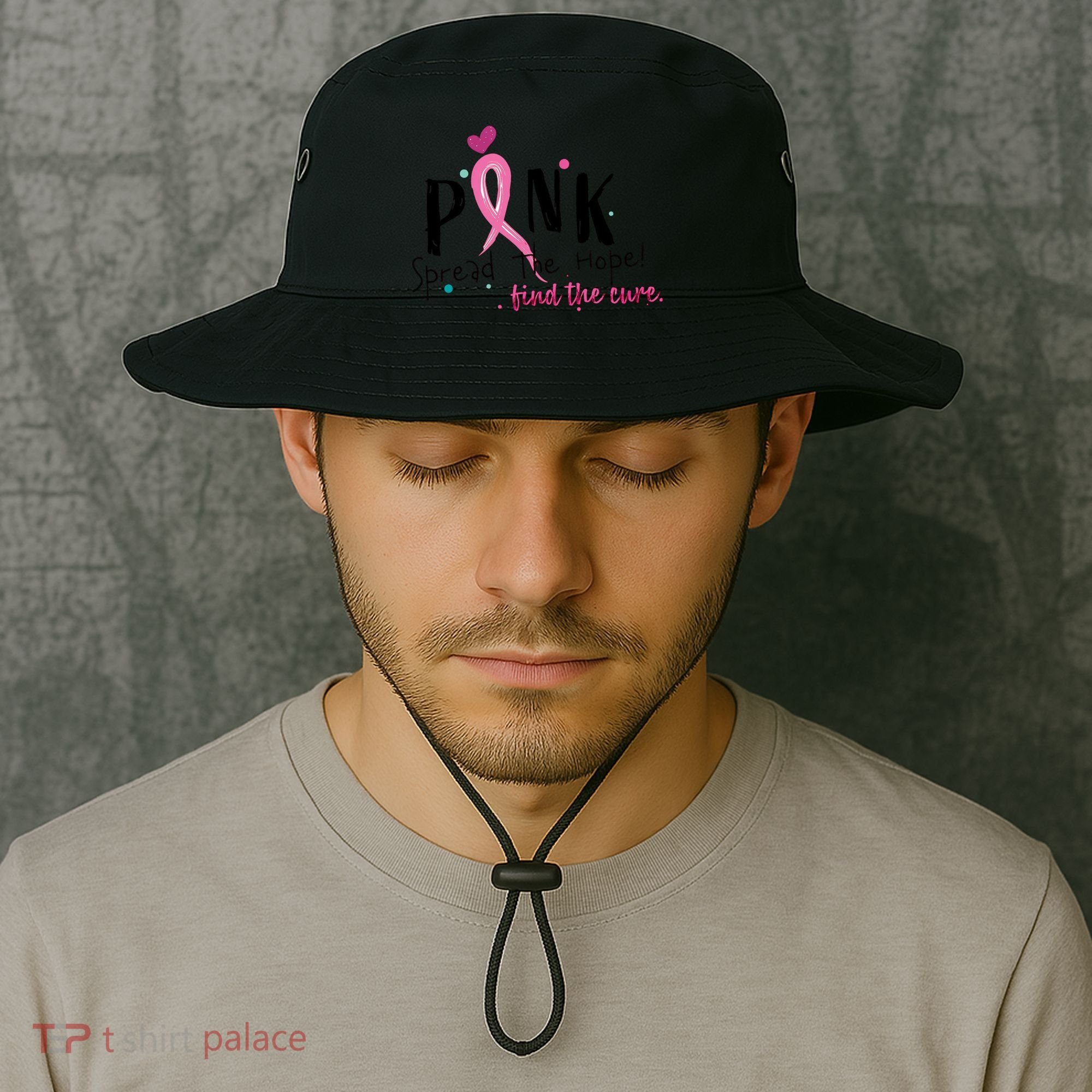 Pink Spread The Hope Time The Cure Breast Cancer Awareness Bucket Hat