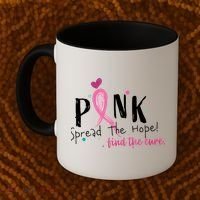 Pink Spread The Hope Time The Cure Breast Cancer Awareness Coffee Mug thumb 2