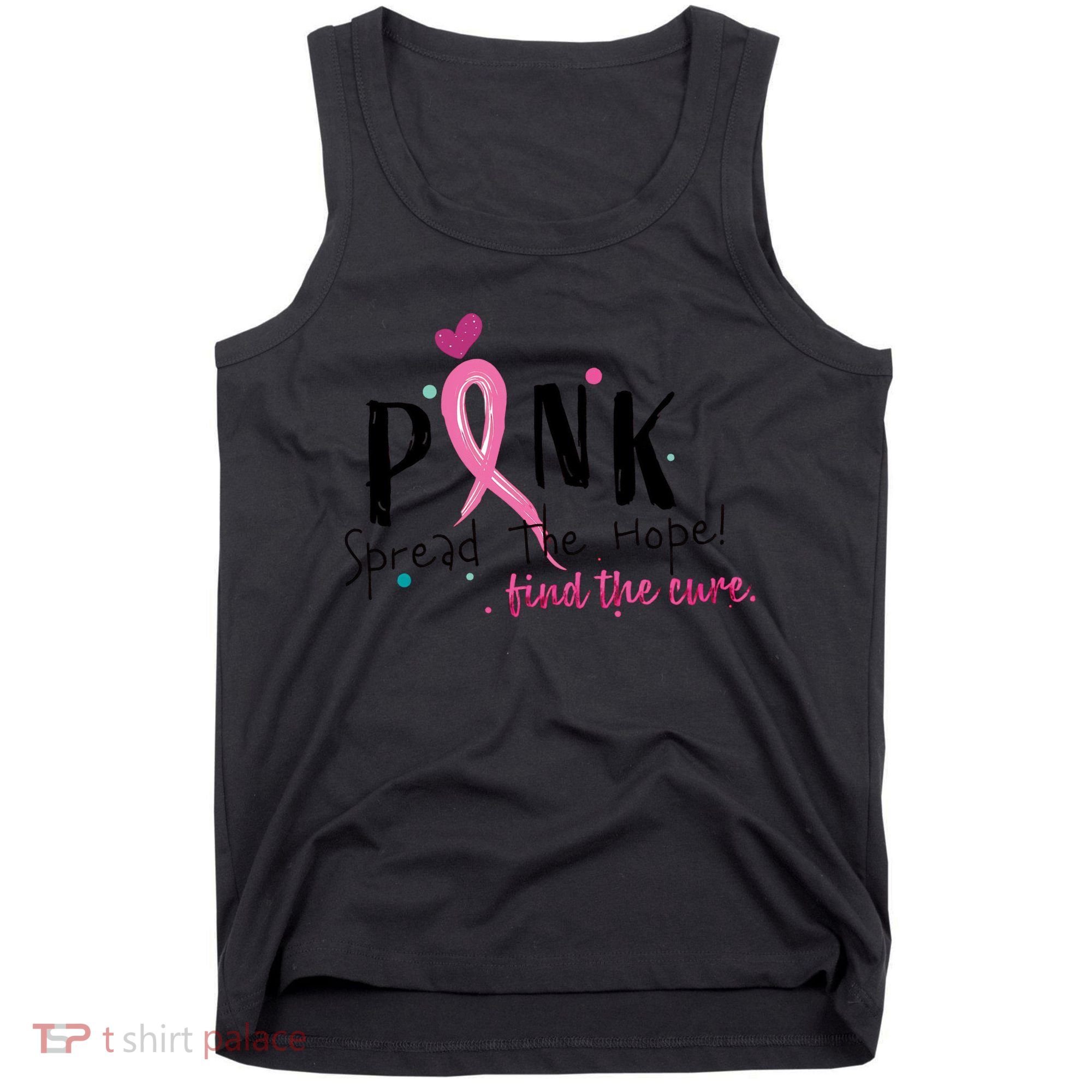 Pink Spread The Hope Time The Cure Breast Cancer Awareness Tank Top