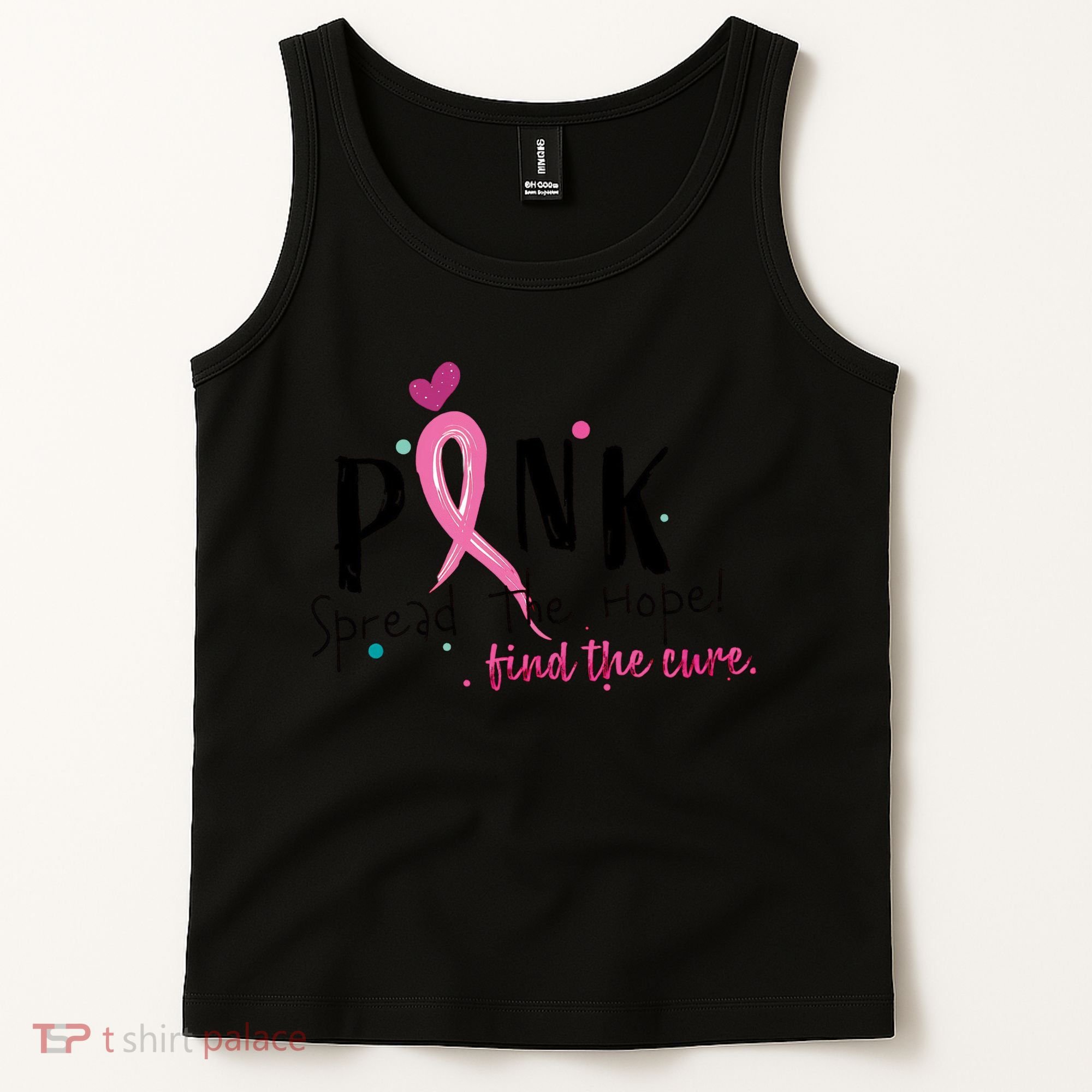 Pink Spread The Hope Time The Cure Breast Cancer Awareness Tank Top
