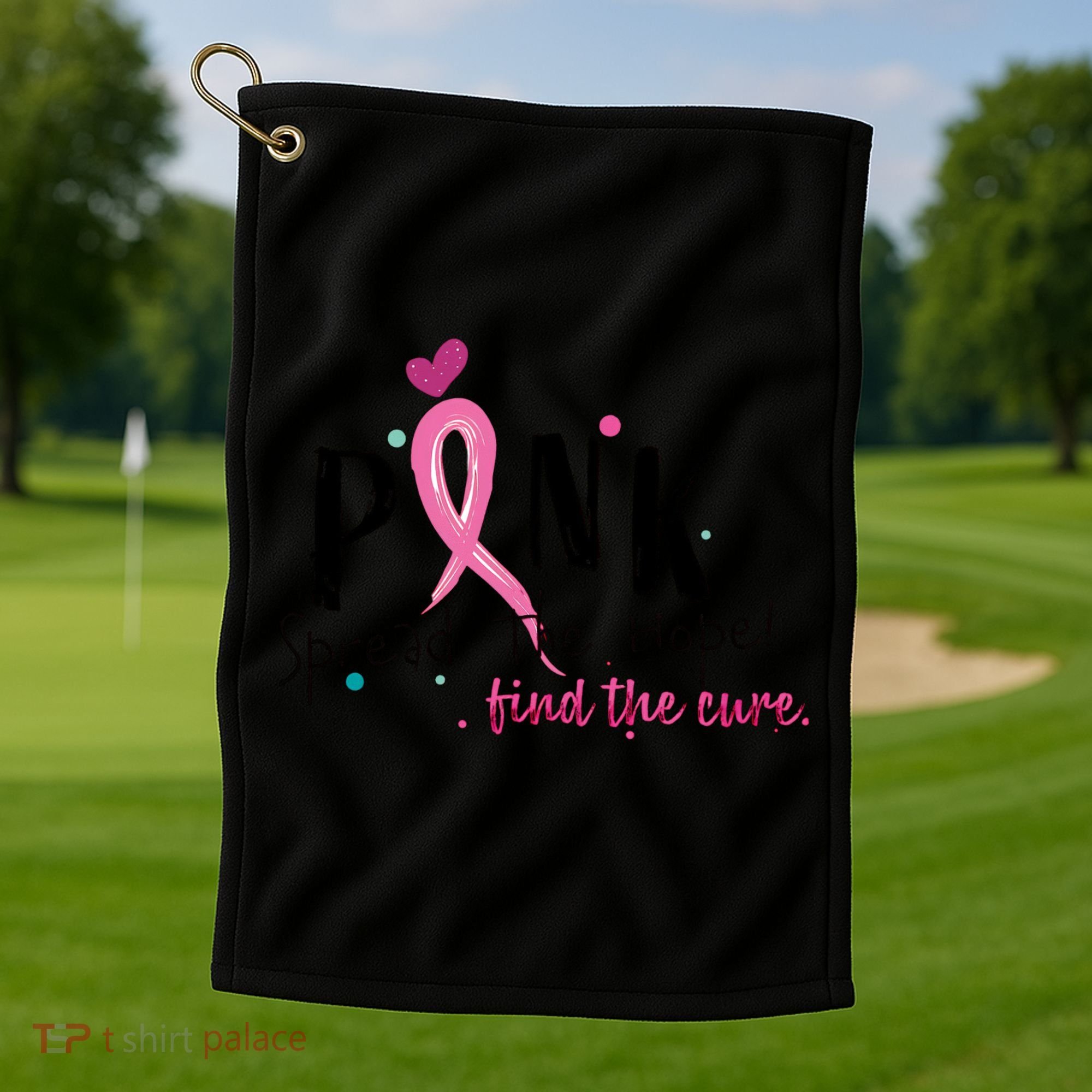 Pink Spread The Hope Time The Cure Breast Cancer Awareness Golf Towel