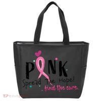 Pink Spread The Hope Time The Cure Breast Cancer Awareness Tote Bag thumb 0