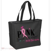 Pink Spread The Hope Time The Cure Breast Cancer Awareness Tote Bag thumb 2