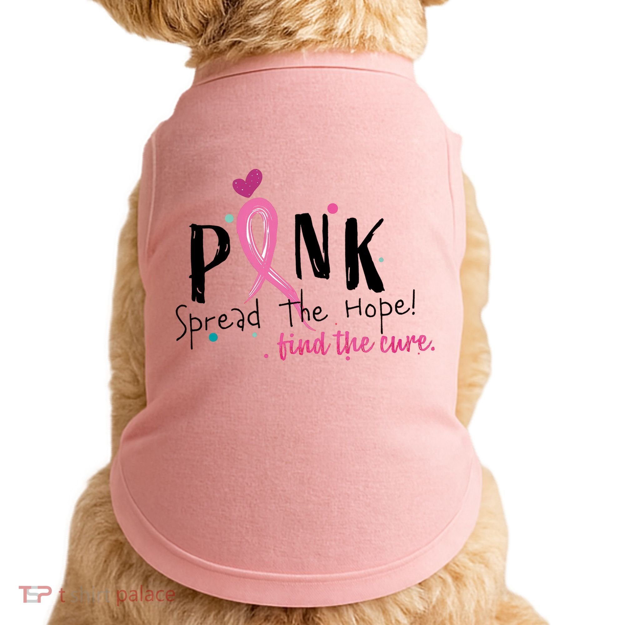 Pink Spread The Hope Time The Cure Breast Cancer Awareness Doggie Tank
