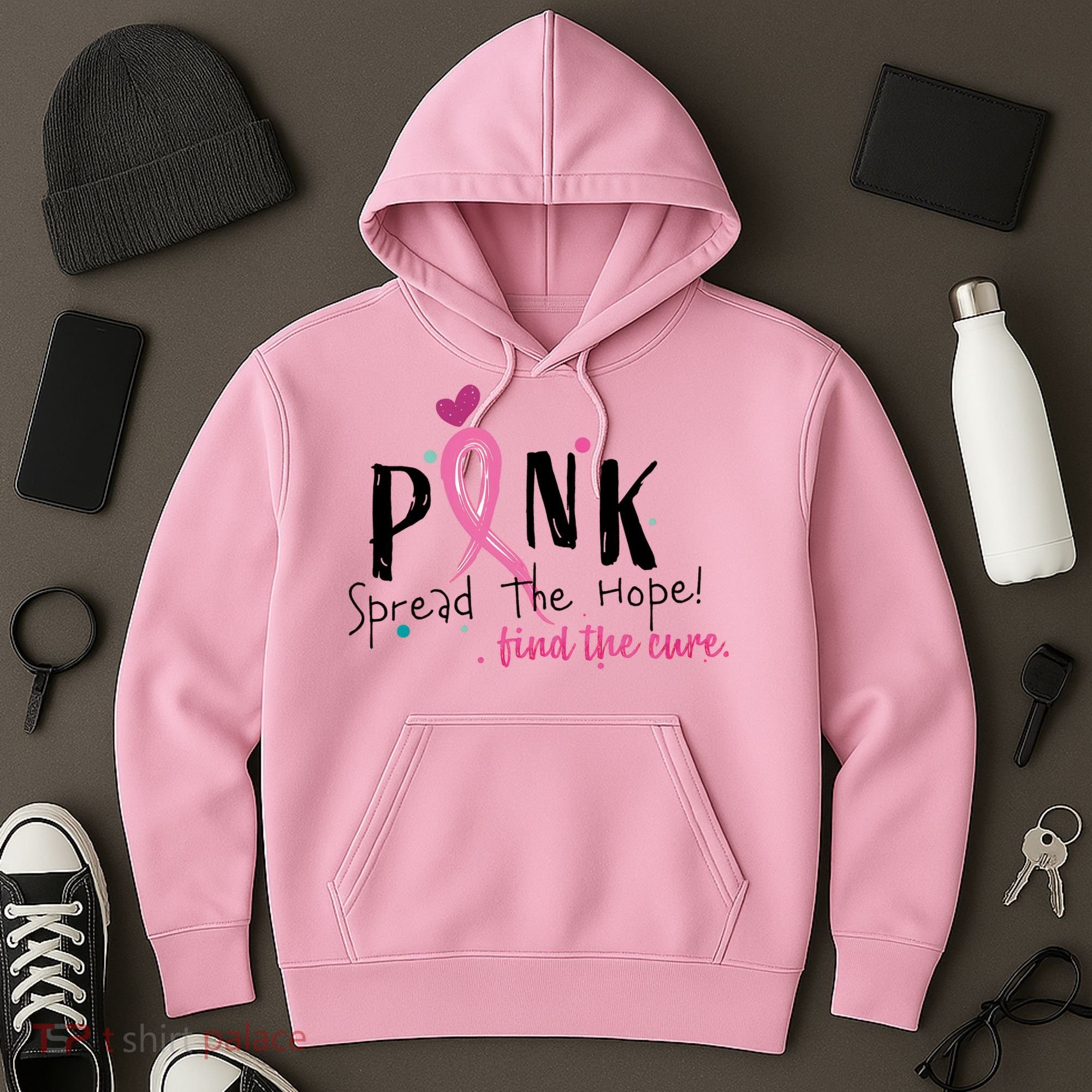 Pink Spread The Hope Time The Cure Breast Cancer Awareness Hoodie