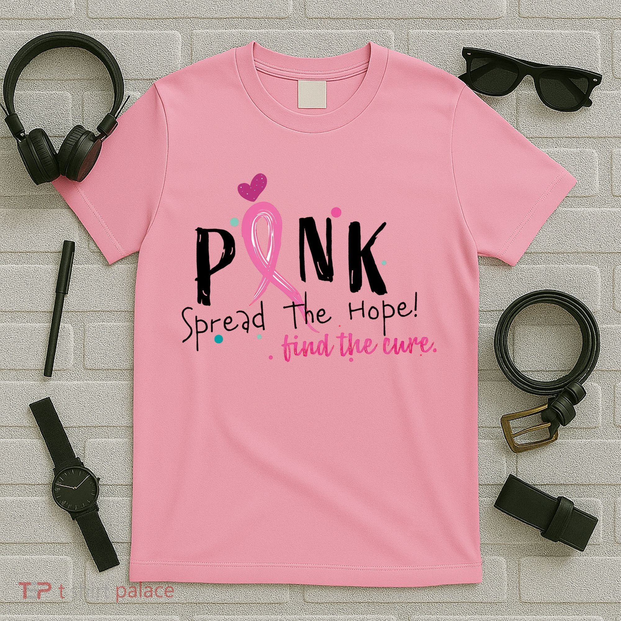 Pink Spread The Hope Time The Cure Breast Cancer Awareness T-Shirt