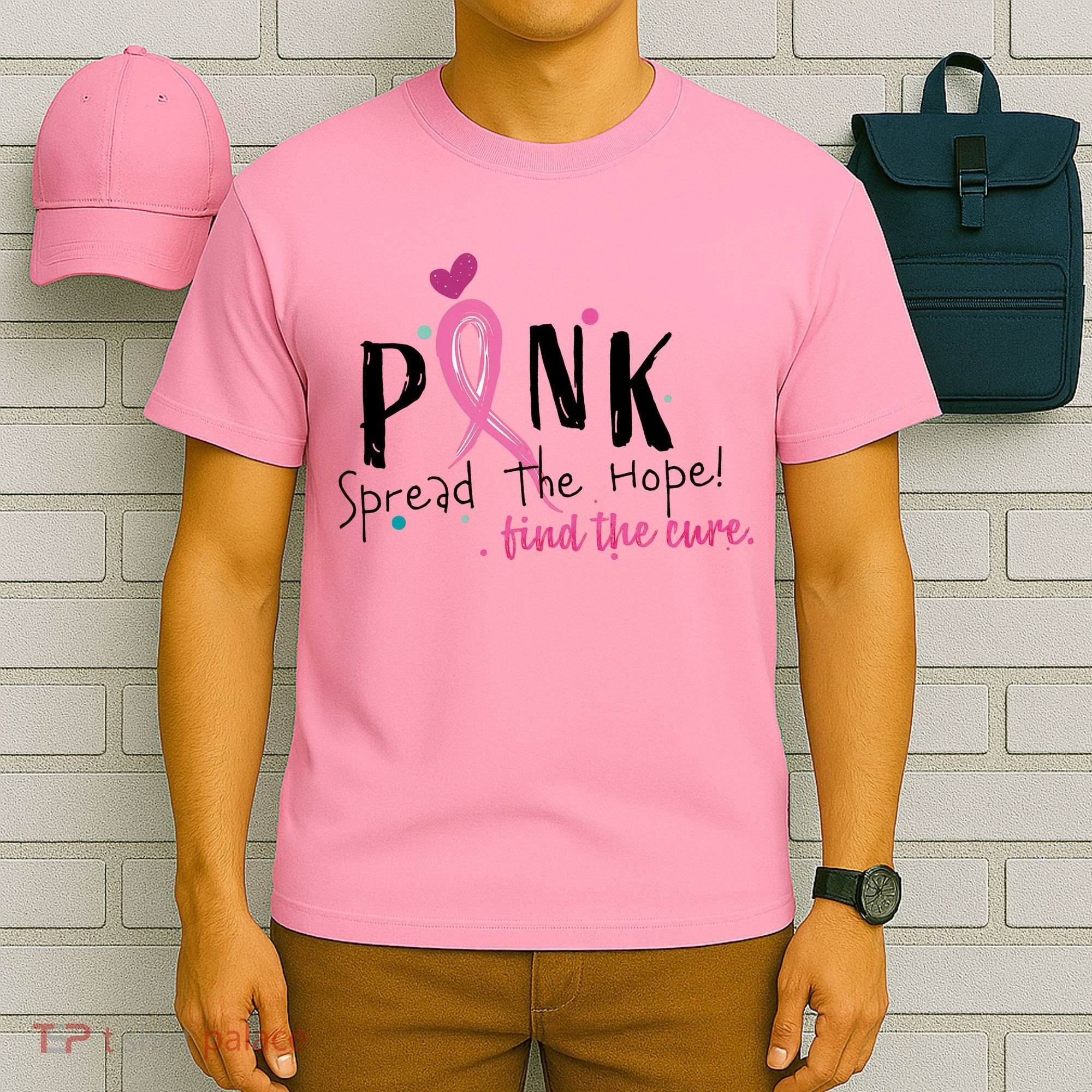 Pink Spread The Hope Time The Cure Breast Cancer Awareness T-Shirt
