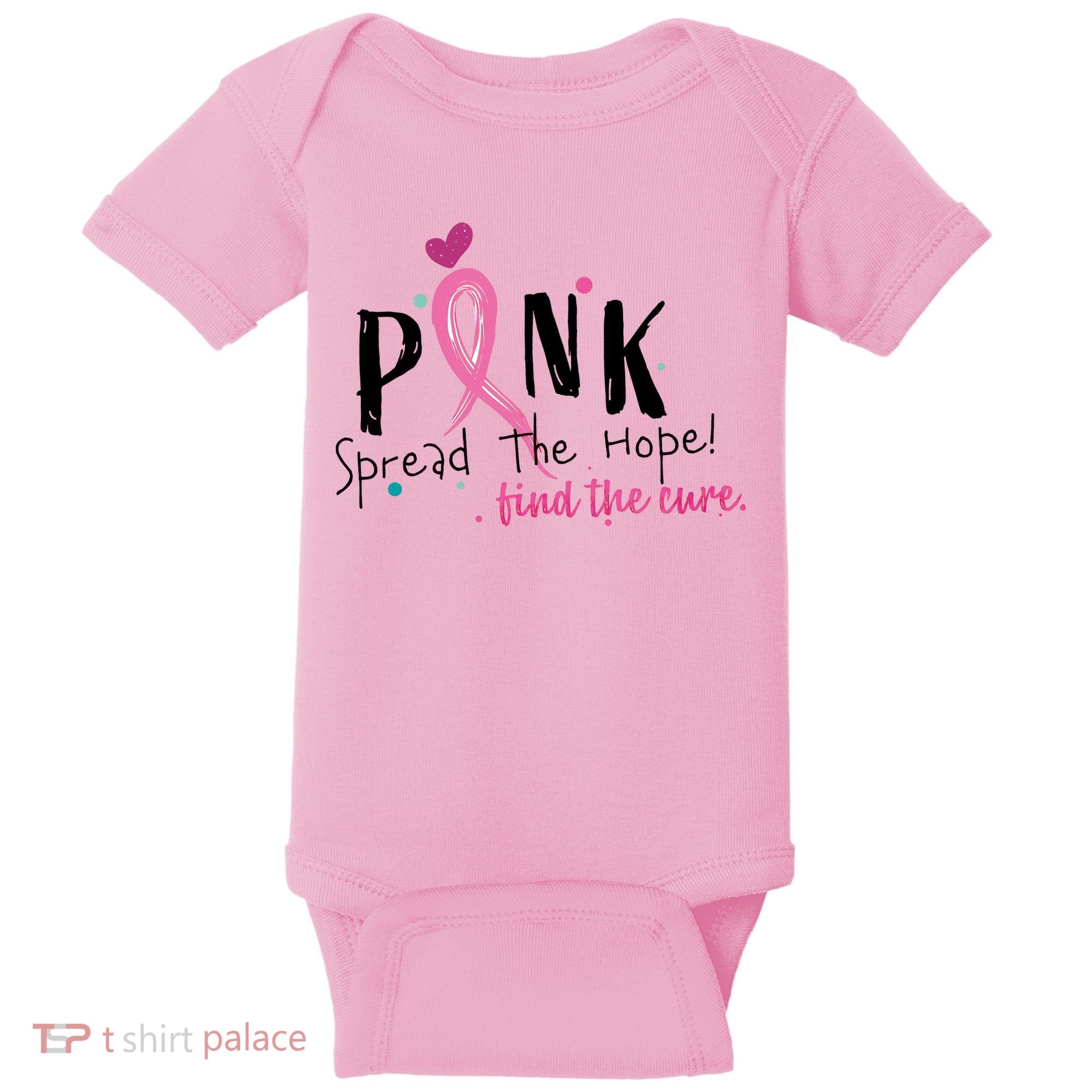Pink Spread The Hope Time The Cure Breast Cancer Awareness Baby Bodysuit