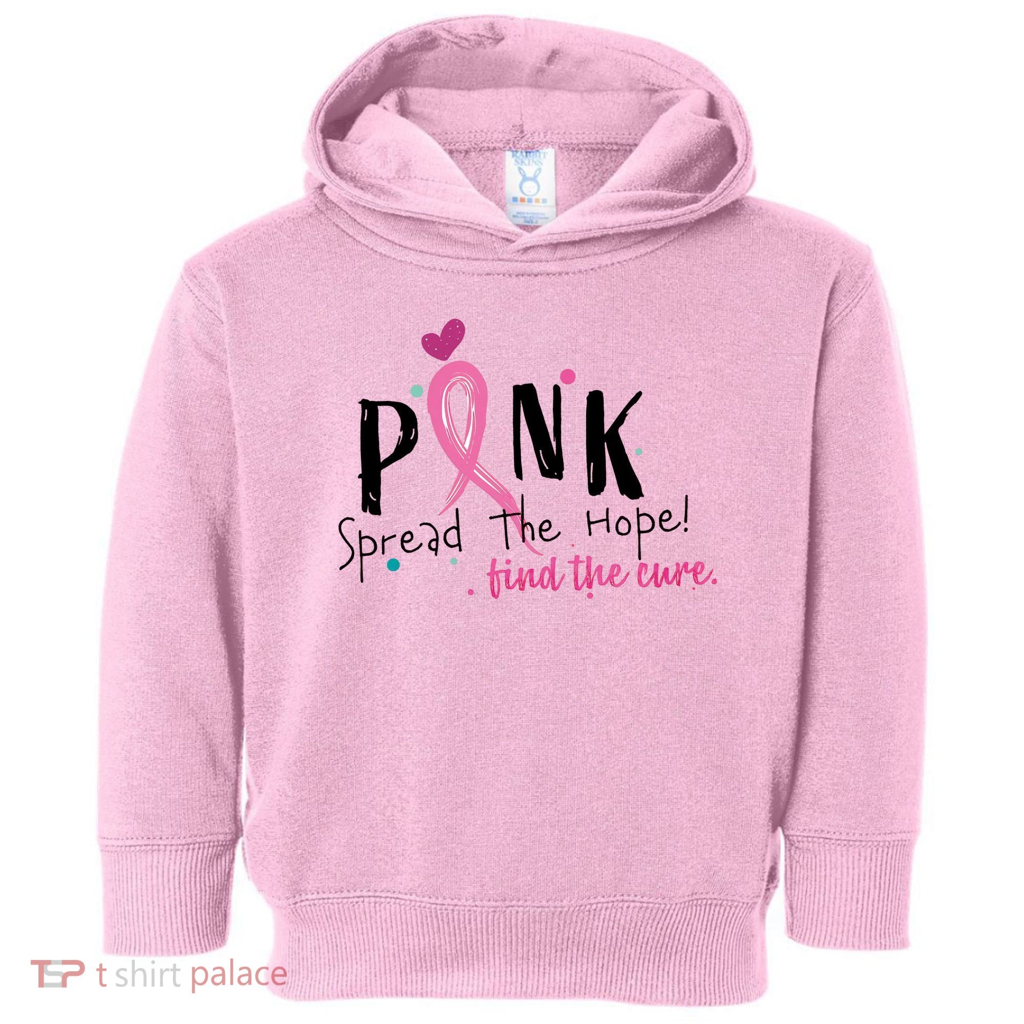 Pink Spread The Hope Time The Cure Breast Cancer Awareness Toddler Hoodie