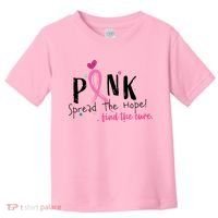 Pink Spread The Hope Time The Cure Breast Cancer Awareness Toddler T-Shirt thumb 0
