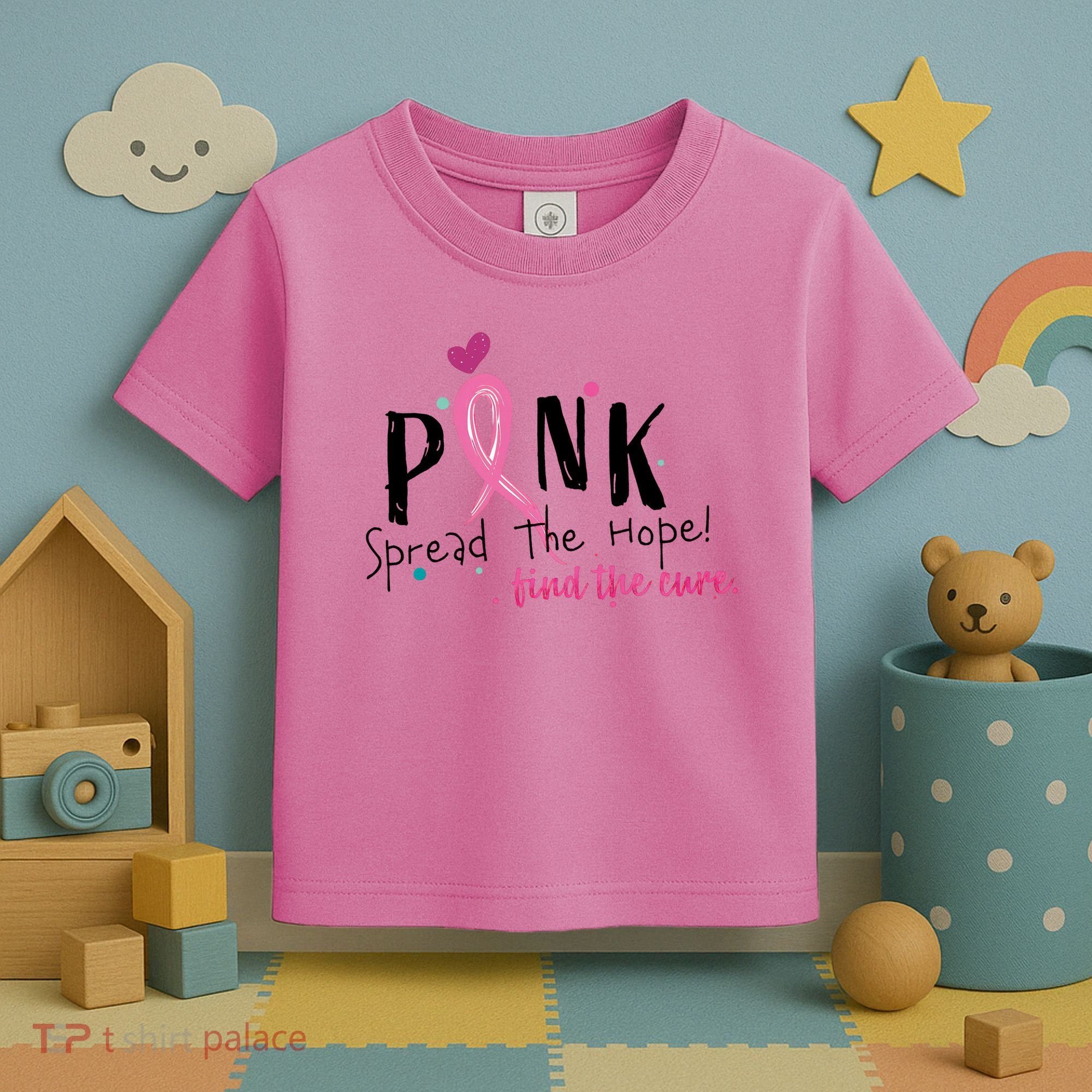 Pink Spread The Hope Time The Cure Breast Cancer Awareness Toddler T-Shirt
