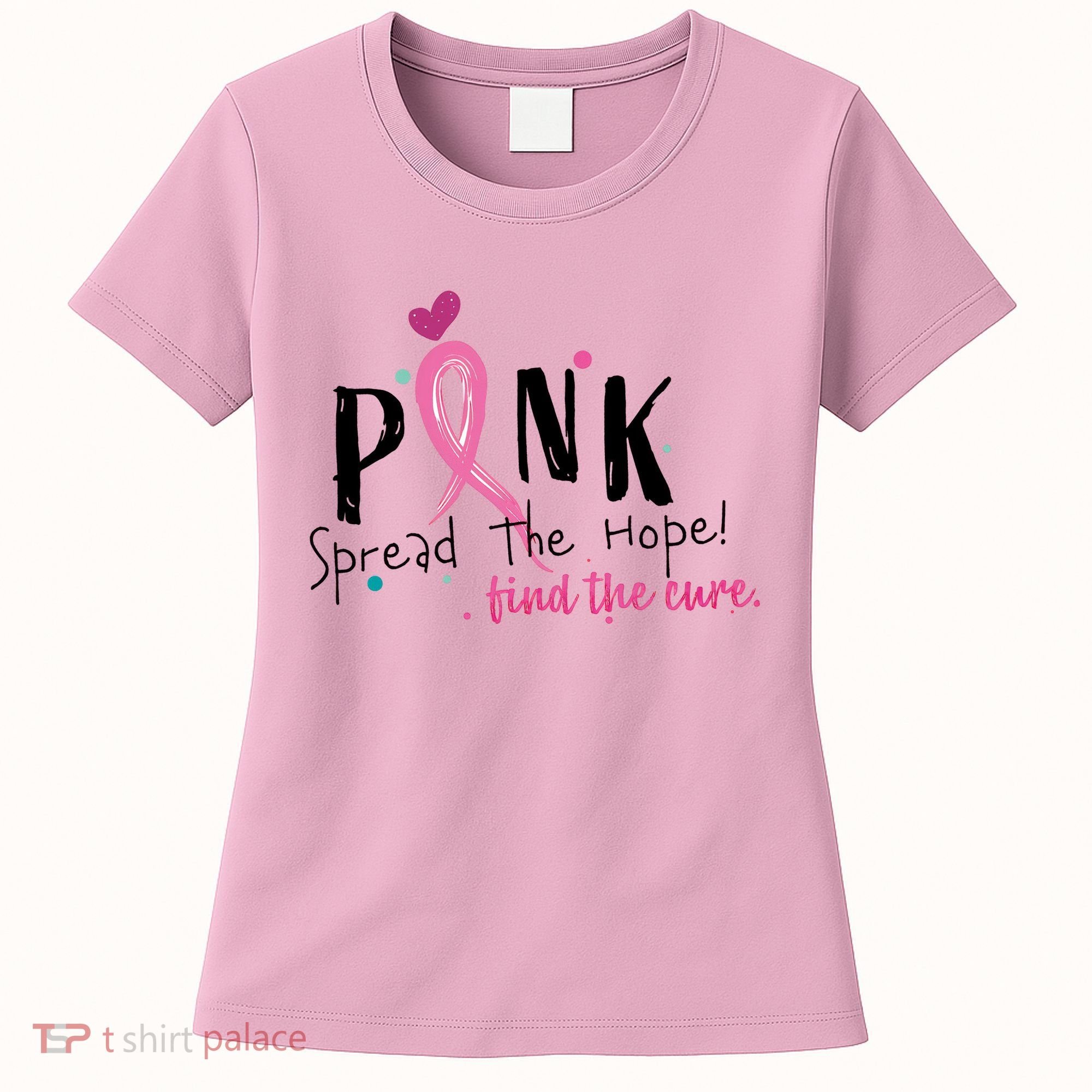 Pink Spread The Hope Time The Cure Breast Cancer Awareness Women's T-Shirt