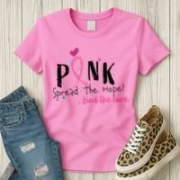 Pink Spread The Hope Time The Cure Breast Cancer Awareness Women's T-Shirt thumb 3