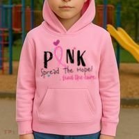 Pink Spread The Hope Time The Cure Breast Cancer Awareness Kids Hoodie thumb 2