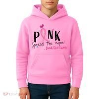 Pink Spread The Hope Time The Cure Breast Cancer Awareness Kids Hoodie thumb 4