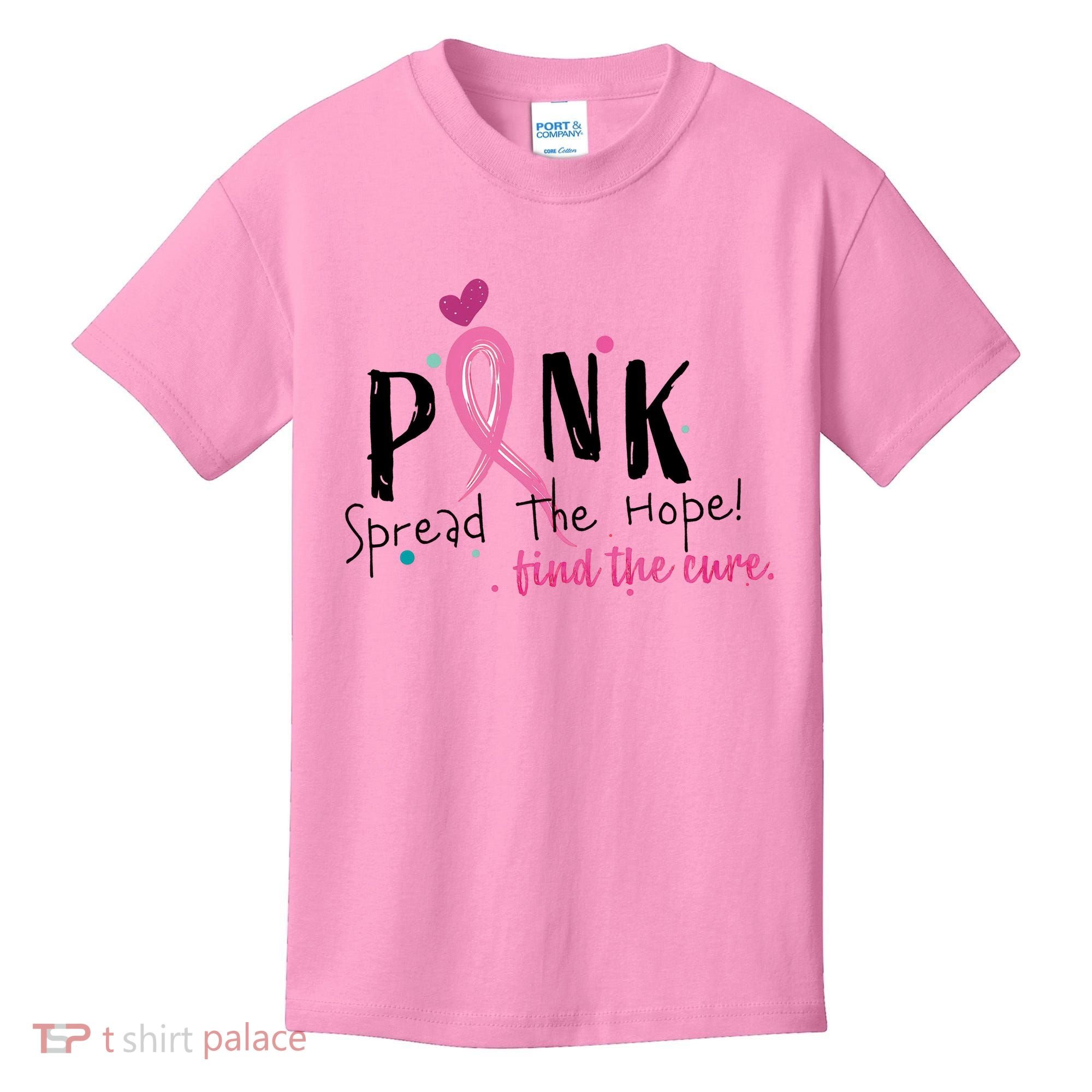 Pink Spread The Hope Time The Cure Breast Cancer Awareness Kids T-Shirt