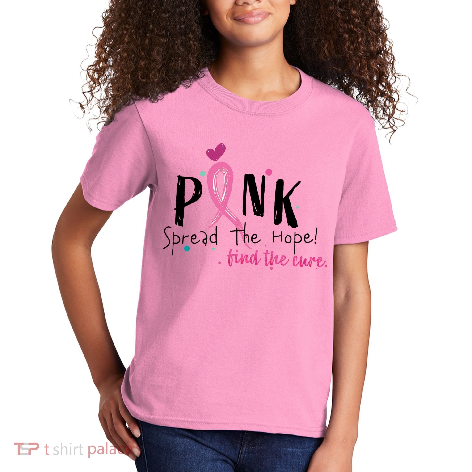 Pink Spread The Hope Time The Cure Breast Cancer Awareness Kids T-Shirt
