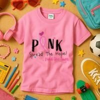 Pink Spread The Hope Time The Cure Breast Cancer Awareness Kids T-Shirt thumb 3
