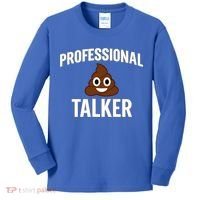 Professional Shit Talker Funny Joke Slogan Kids Long Sleeve Shirt thumb 0