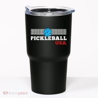 Pickleball Support The Team Pickleball Player USA Flag Tumbler thumb 0