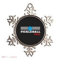 Pickleball Support The Team Pickleball Player USA Flag Ornament thumb 0