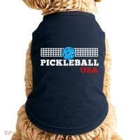 Pickleball Support The Team Pickleball Player USA Flag Doggie Tank thumb 0
