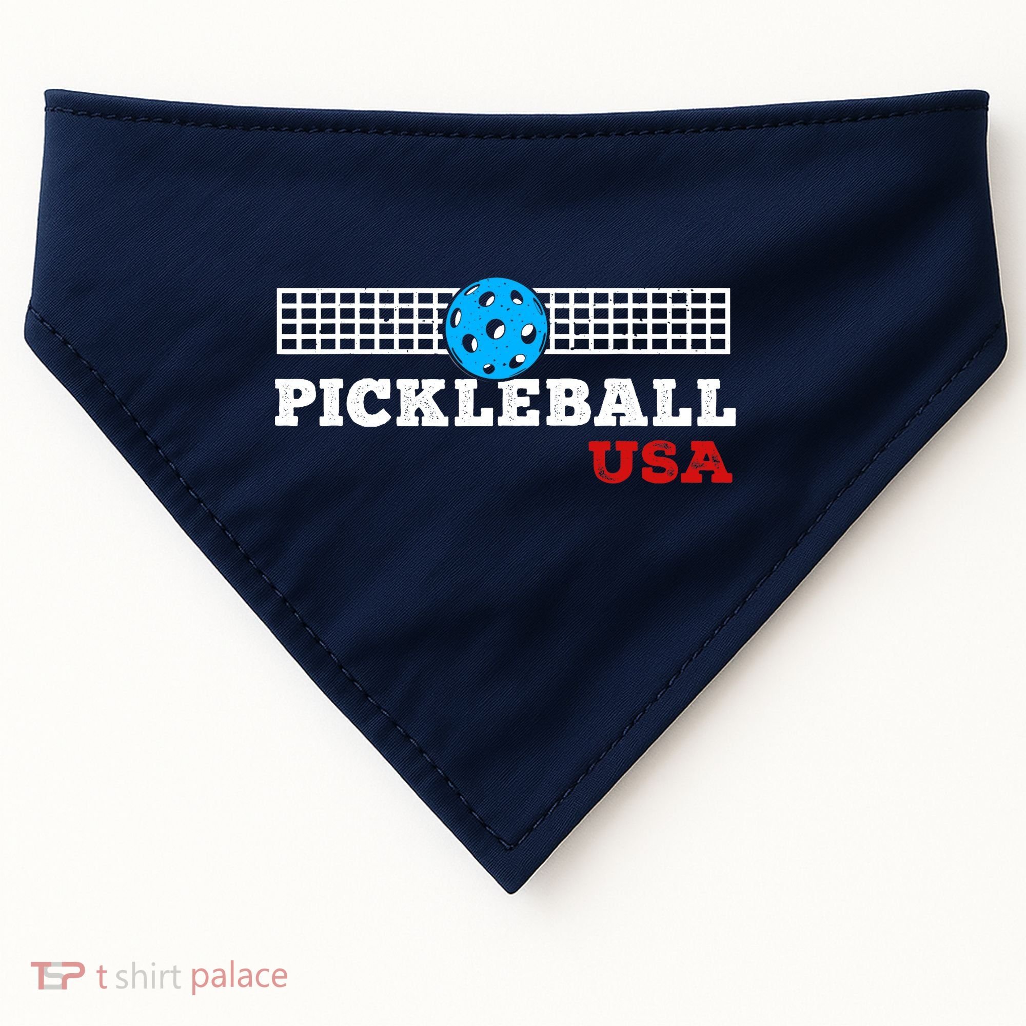 Pickleball Support The Team Pickleball Player USA Flag USA-Made Doggie Bandana